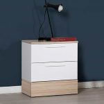 Κομοδίνo Base Megapap σε χρώμα λευκό - sonoma 45x40x52εκ. - Image 2