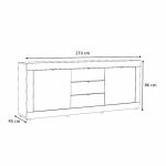 Μπουφές μελαμίνης Ocean Megapap χρώμα λευκό 210x45x86εκ. - Image 4