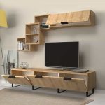 Σύνθεση τηλεόρασης Heydar Megapap χρώμα φυσικό οξιάς 210x35x50εκ. - Image 2