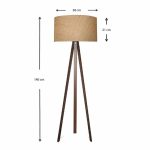 Φωτιστικό δαπέδου Rosling Megapap Mdf/ύφασμα Pvc χρώμα καρυδί/φυσικό 38x38x140εκ. - Image 3