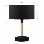 Φωτιστικό επιτραπέζιο Jean Megapap ύφασμα/σχοινί/χρώμιο χρώμα μαύρο/φυσικό 24x13x37εκ. - Image 3