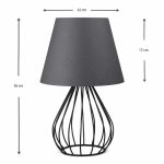 Φωτιστικό επιτραπέζιο Akerlind Megapap ύφασμα Pvc/μέταλλο χρώμα ανθρακί/μαύρο 22x17x36εκ. - Image 3