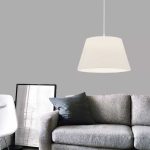 Φωτιστικό οροφής Elanor Megapap υφασμάτινο μονόφωτο χρώμα λευκό 37x21x70εκ. - Image 2