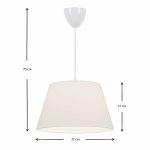 Φωτιστικό οροφής Elanor Megapap υφασμάτινο μονόφωτο χρώμα λευκό 37x21x70εκ. - Image 3