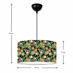 Φωτιστικό οροφής Alamea Megapap E27 υφασμάτινο μονόφωτο πολύχρωμο floral Φ38x70εκ. - Image 3