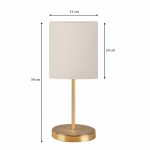 Φωτιστικό επιτραπέζιο Ingared Megapap E27 υφασμάτινο χρώμα κρεμ - χρυσό Φ15x39εκ. - Image 3