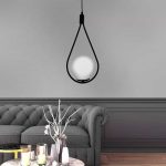 Φωτιστικό οροφής Shemesh Megapap E27 μεταλλικό μονόφωτο χρώμα μαύρο 20x20x85εκ. - Image 2