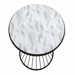 Βοηθητικό τραπεζάκι Hoffman Megapap μεταλλικό - Mdf χρώμα μαύρο - λευκό εφέ μαρμάρου 35x35x58εκ. - Image 3