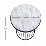 Βοηθητικό τραπεζάκι Hoffman Megapap μεταλλικό - Mdf χρώμα μαύρο - λευκό εφέ μαρμάρου 35x35x58εκ. - Image 4