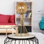 Φωτιστικό επιτραπέζιο Chavi Megapap E27 μεταλλικό χρώμα χρυσό 20x20x40εκ. - Image 2