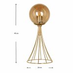 Φωτιστικό επιτραπέζιο Chavi Megapap E27 μεταλλικό χρώμα χρυσό 20x20x40εκ. - Image 3