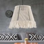 Φωτιστικό οροφής Braga Megapap E27 από σχοινί μονόφωτο χρώμα λευκό 30x30x75εκ. - Image 2