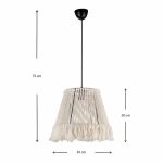 Φωτιστικό οροφής Braga Megapap E27 από σχοινί μονόφωτο χρώμα λευκό 30x30x75εκ. - Image 3