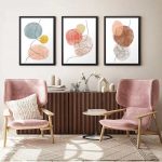 Πίνακας "Circles" Megapap 3 τμχ. σε πλαίσιο 35x45x2εκ. - Image 2