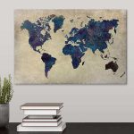 Πίνακας σε καμβά "World Map" Megapap ψηφιακής εκτύπωσης 75x50x3εκ. - Image 2