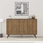 Μπουφές Dune Megapap χρώμα ανοιχτό καρυδί 123x35x77,4εκ. - Image 3