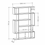 Βιβλιοθήκη μελαμίνης Mito Megapap χρώμα λευκό 108x25x161εκ. - Image 3