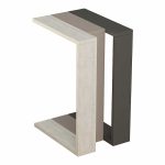 Τραπεζάκι βοηθητικό Muju Megapap μελαμίνης ανοιχτή μόκα/λευκό αντικέ/ανθρακί 30x40x57εκ. - Image 3