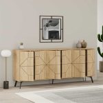 Μπουφές μελαμίνης Dune Megapap χρώμα φυσικό οξιάς 184x35x77,4εκ. - Image 2
