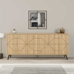 Μπουφές μελαμίνης Dune Megapap χρώμα φυσικό οξιάς 184x35x77,4εκ. - Image 3
