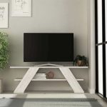 Έπιπλο τηλεόρασης Farfalla Megapap χρώμα λευκό αντικέ 120x33,5x40εκ. - Image 2
