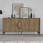 Μπουφές μελαμίνης Gora Megapap χρώμα ανοιχτό καρυδί 180x35,6x82εκ. - Image 3