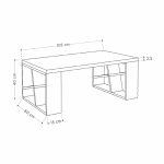 Τραπεζάκι σαλονιού Honey Megapap μελαμίνης χρώμα γκρι ρετρό - λευκό 105x60x40εκ. - Image 3