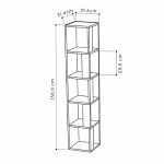 Βιβλιοθήκη γωνιακή Piano Megapap από μελαμίνη χρώμα γκρι ρετρό 31,4x31,4x158,9εκ. - Image 3