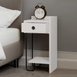 Κομοδίνο μελαμίνης Sirius Megapap δεξί χρώμα λευκό 32x30x61εκ. - Image 2