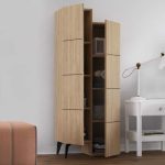 Ντουλάπι κουζίνας/μπάνιου - Παπουτσοθήκη Stair Megapap μελαμίνης χρώμα φυσικό οξιάς 62,2x37,4x156εκ. - Image 2