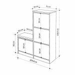 Παπουτσοθήκη Dude Megapap χρώμα ανοιχτό καρυδί 104,8x26x118,5εκ. - Image 5