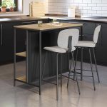 Τραπέζι μπαρ Detroit Megapap χρώμα sapphire oak - silky black 100x60x95εκ. - Image 2