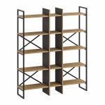 Βιβλιοθήκη Detroit Megapap χρώμα sapphire oak - silky black 143,5x35,2x175εκ. - Image 3