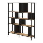 Βιβλιοθήκη Maxi Megapap χρώμα sapphire oak - silky black 144x35x175εκ. - Image 4