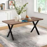 Τραπέζι Jeremy Megapap Mdf - μεταλλικό χρώμα καρυδί 160x80x75εκ. - Image 2