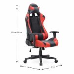 Καρέκλα γραφείου Gaming Alonso Megapap από τεχνόδερμα χρώμα κόκκινο - μαύρο 67x70x125/135 εκ. - Image 10