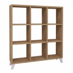 Βιβλιοθήκη μελαμίνης Saul Megapap χρώμα pine oak 88,2x20x88,2εκ. - Image 2