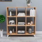 Βιβλιοθήκη μελαμίνης Saul Megapap χρώμα pine oak 88,2x20x88,2εκ. - Image 3