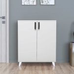 Ντουλάπι κουζίνας/μπάνιου - Παπουτσοθήκη μελαμίνης Lilly Megapap χρώμα λευκό 72x32,5x88εκ. - Image 3