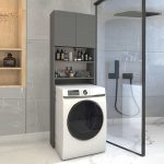 Έπιπλο πλυντηρίου Ramsey Megapap χρώμα ανθρακί 65x27x190,6εκ. - Image 3