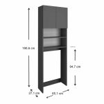 Έπιπλο πλυντηρίου Ramsey Megapap χρώμα ανθρακί 65x27x190,6εκ. - Image 4