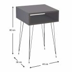 Κομοδίνο μελαμίνης Scott Megapap χρώμα ανθρακί 40x30x60εκ. - Image 3