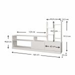 Σύνθεση τηλεόρασης Pesaro Megapap χρώμα λευκό 165x25x91,3εκ. - Image 5
