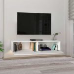Έπιπλο τηλεόρασης επιτοίχιο Aristo Megapap με LED χρώμα λευκό 135x31,6x25εκ. - Image 2