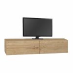 Έπιπλο τηλεόρασης επιτοίχιο Aristo Megapap με LED χρώμα sapphire oak 135x31,6x25εκ. - Image 4