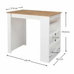 Τραπέζι μπαρ Monaco Megapap από μελαμίνη χρώμα λευκό - sapphire oak 120x51,6x101,8εκ. - Image 4