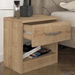 Κομοδίνο μελαμίνης Lube Megapap χρώμα sapphire oak 40x28,2x40εκ. - Image 2