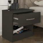 Κομοδίνο μελαμίνης Lube Megapap χρώμα ανθρακί 40x28,2x40εκ. - Image 2