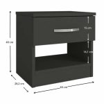 Κομοδίνο μελαμίνης Lube Megapap χρώμα ανθρακί 40x28,2x40εκ. - Image 5