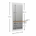 Καθρέπτης τοίχου Piyar Μegapap χρώμα λευκό 60x14,6x150εκ. - Image 5